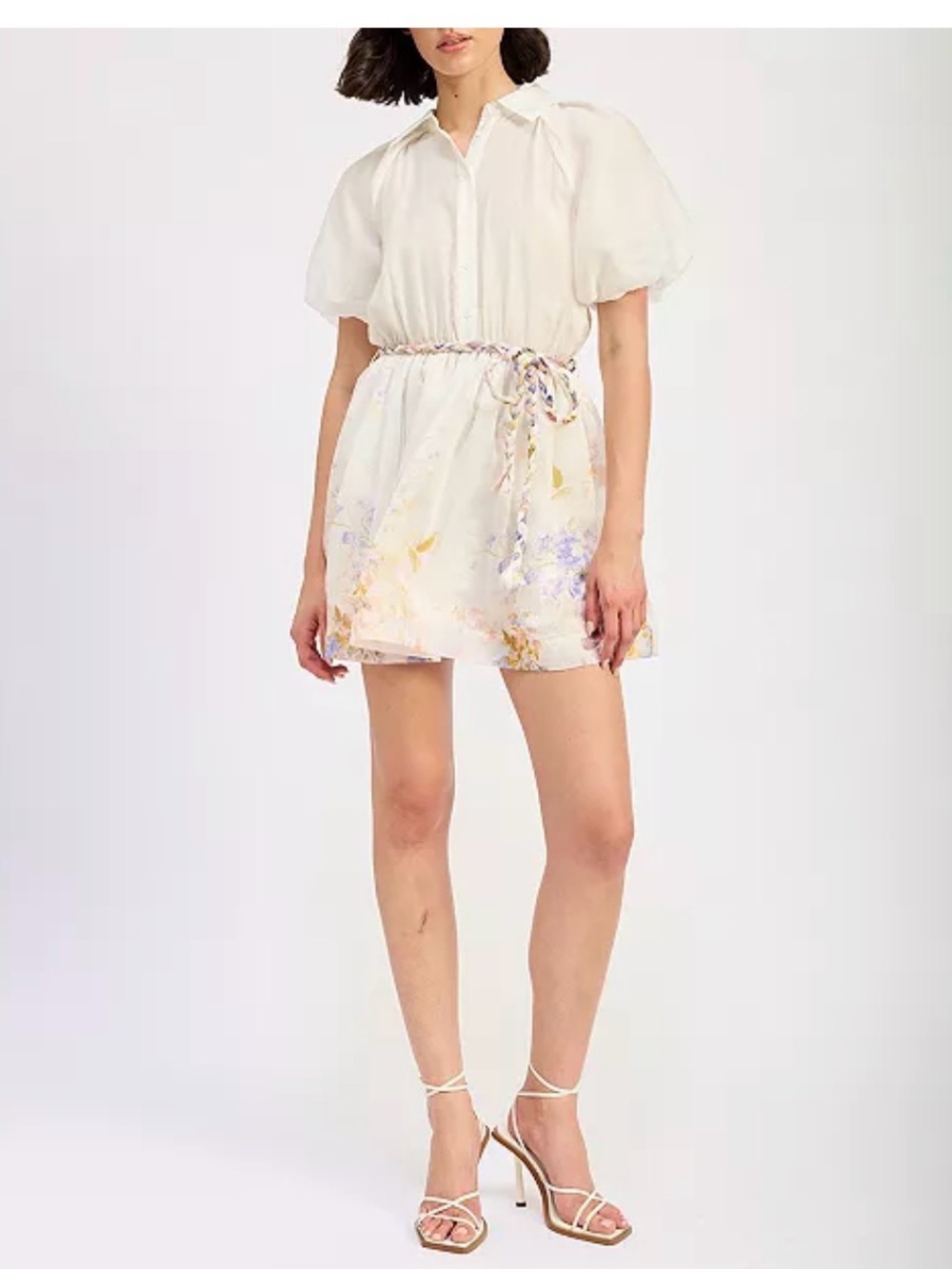 En Saison Cream Floral Mini Dress